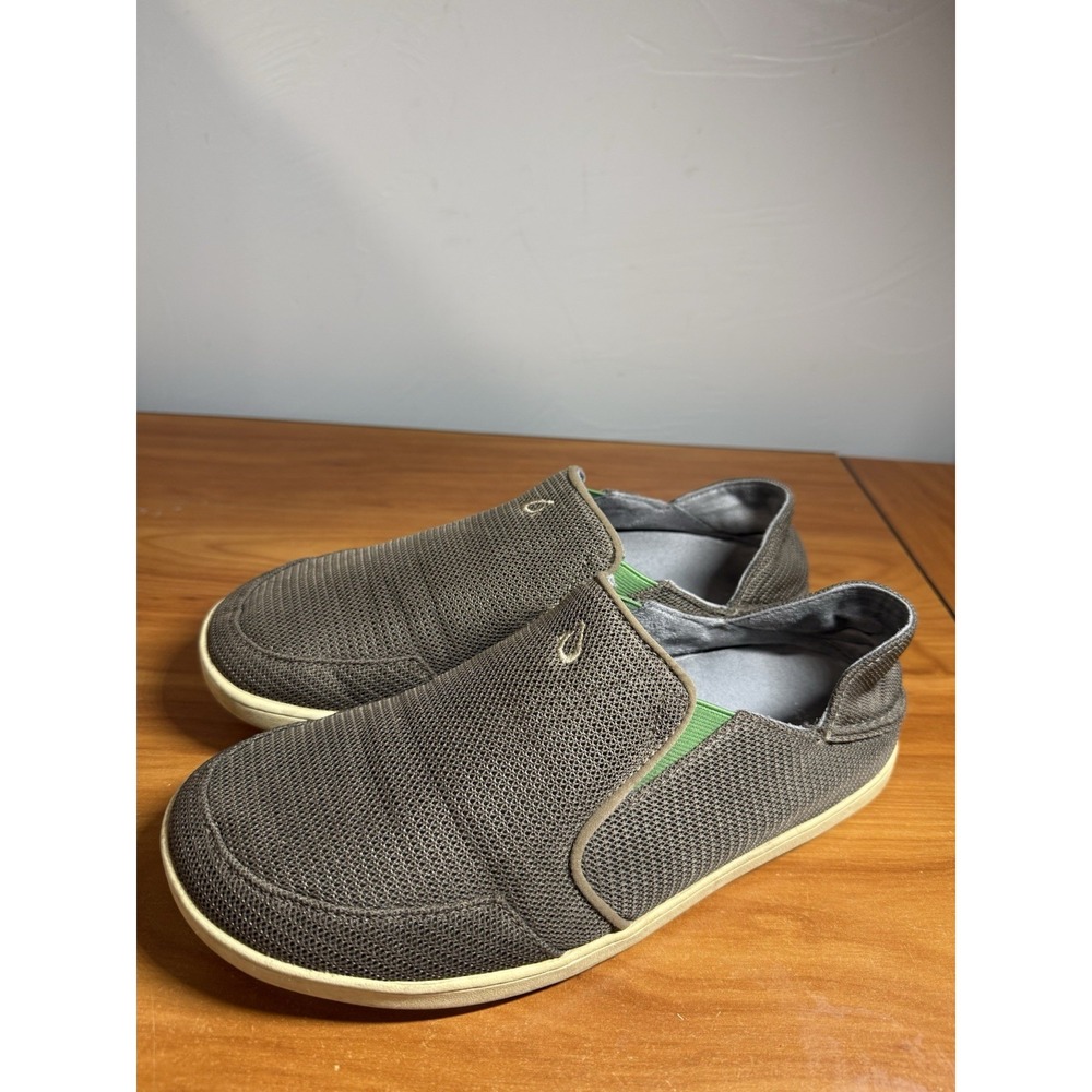 OluKai Nohea Mesh Slip On Boat Shoes Mens 9/EU 42 Mustang Brown Comfort Nautical